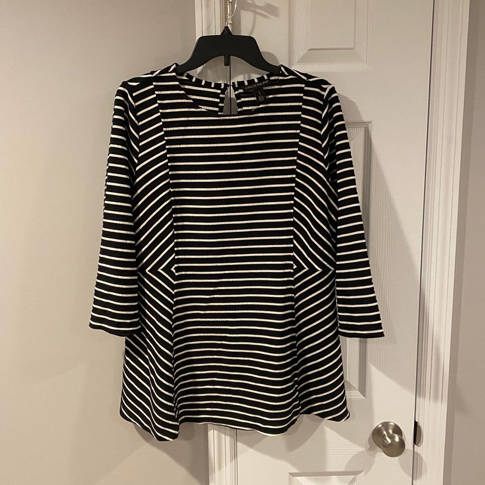 A Pea In The Pod Maternity Striped Peplum Top